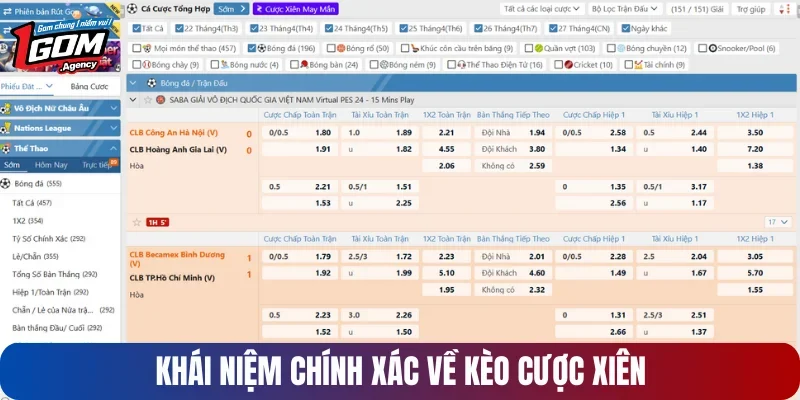 Khái niệm chính xác về kèo cược xiên