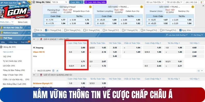 Nắm vững thông tin về cược chấp châu Á