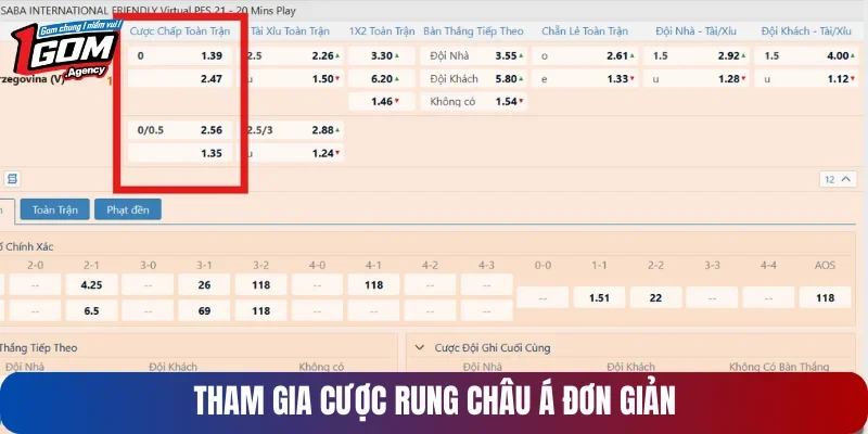 Tham gia cược rung châu Á đơn giản